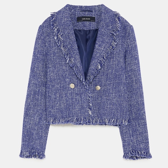 Zara Jackets & Blazers - 🆕 Zara Tweed Blazer Fringe XS
